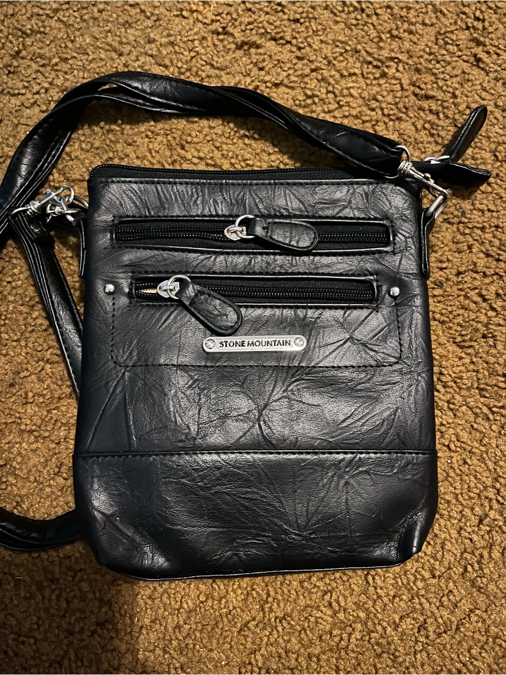 Stone Mountain Accessories Black Crossbody Messenger Bag